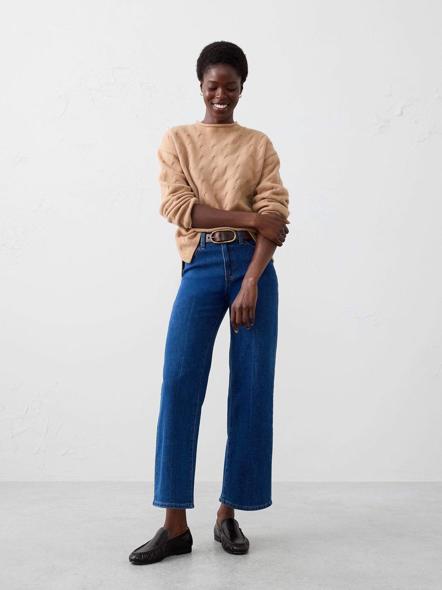 Cable Roll-Neck Sweater