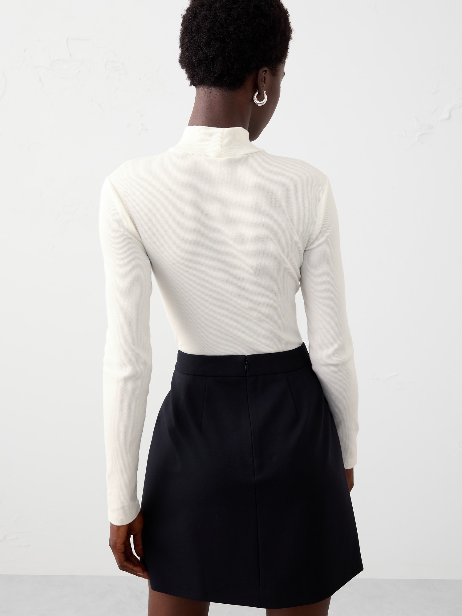 Ribbed Mock-Neck Top | Banana Republic Factory