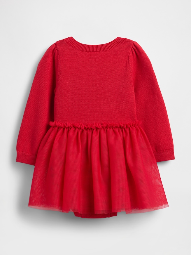 チュール ニット ボディスーツ ワンピースコーデセット (ベビー)-1