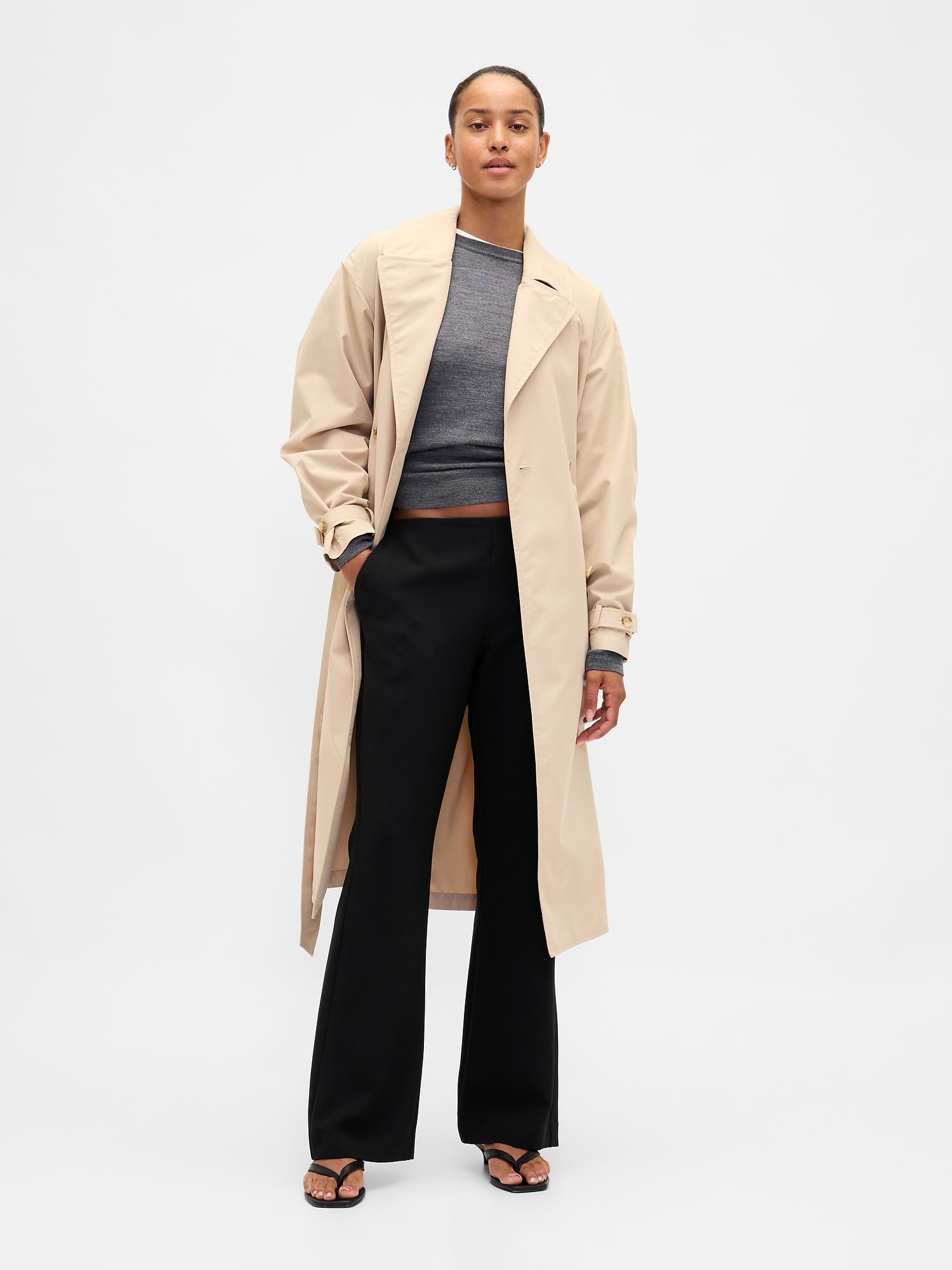Low Rise Twill Flare Pants
