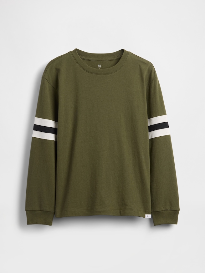 リラックスフィット バーシティ ストライプ Tシャツ (キッズ)-0