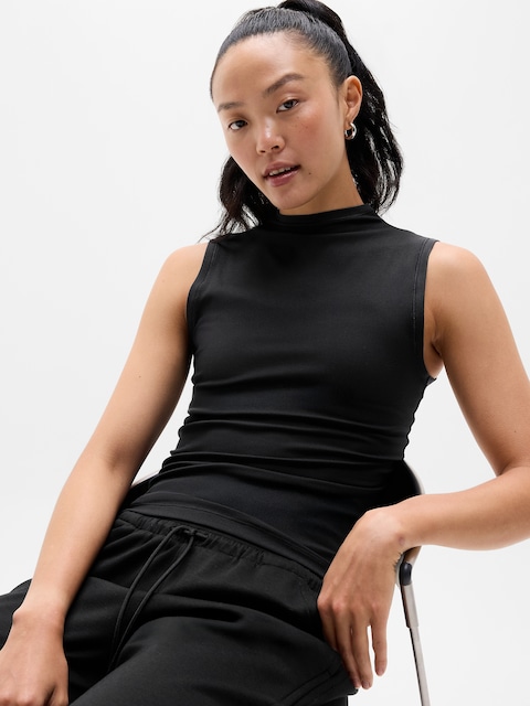 Signature Rib Mock Neck Tank