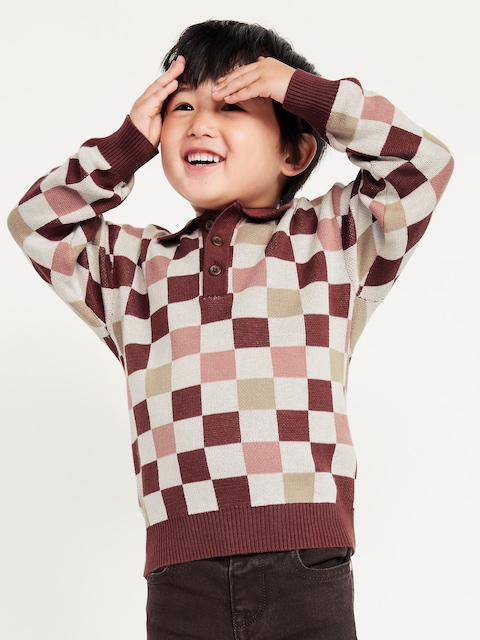 Long-Sleeve Collared Sweater for Toddler Boys