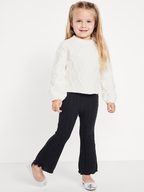 Cozy Ribbed Flare-Leg Leggings for Toddler Girls