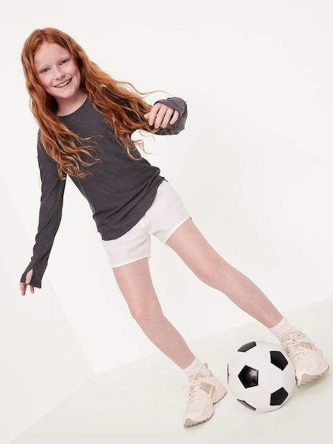 CloudMotion Long-Sleeve Back-Cutout Performance T-Shirt for Girls