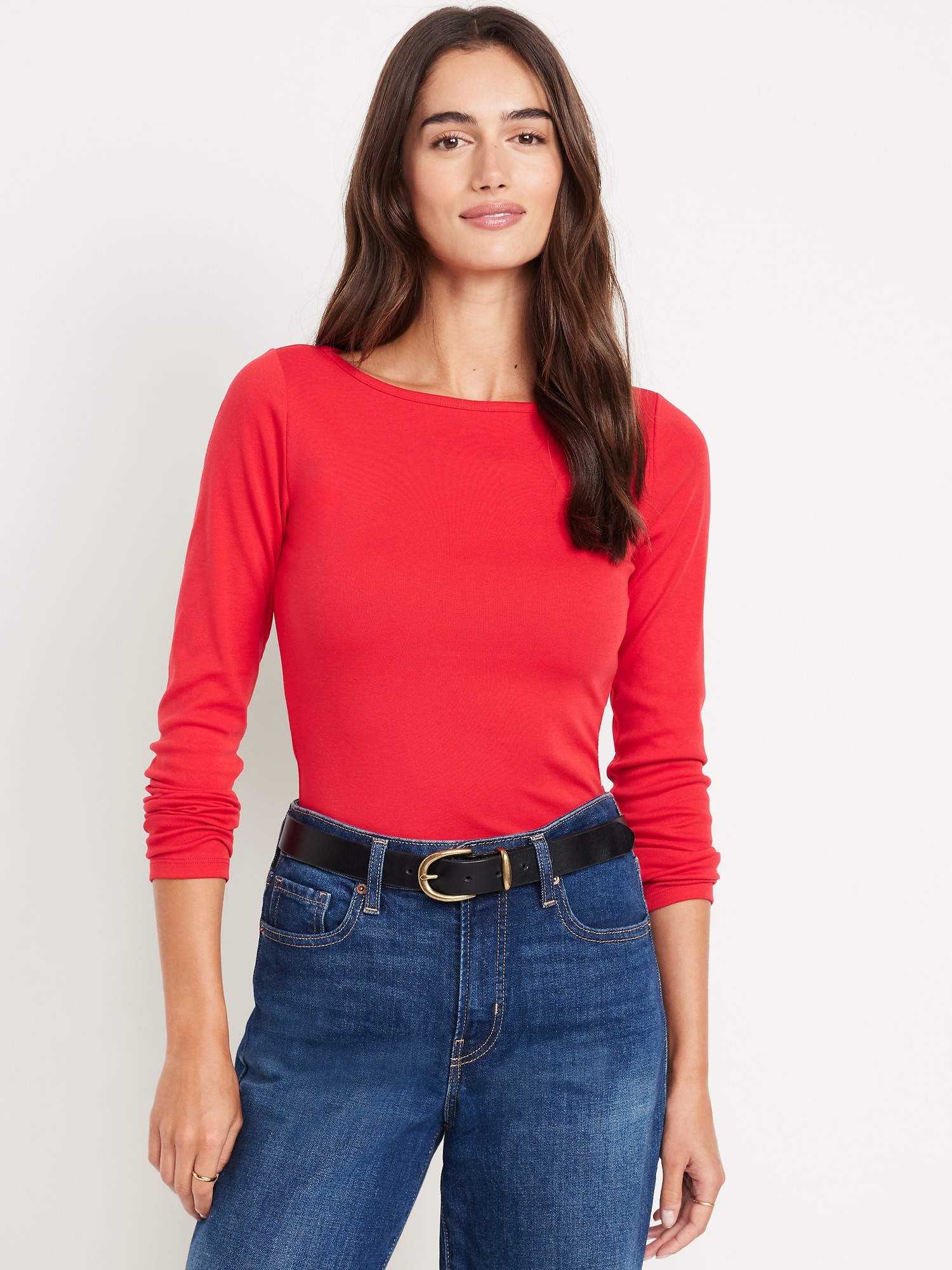 Snug Long-Sleeve Boatneck T-Shirt