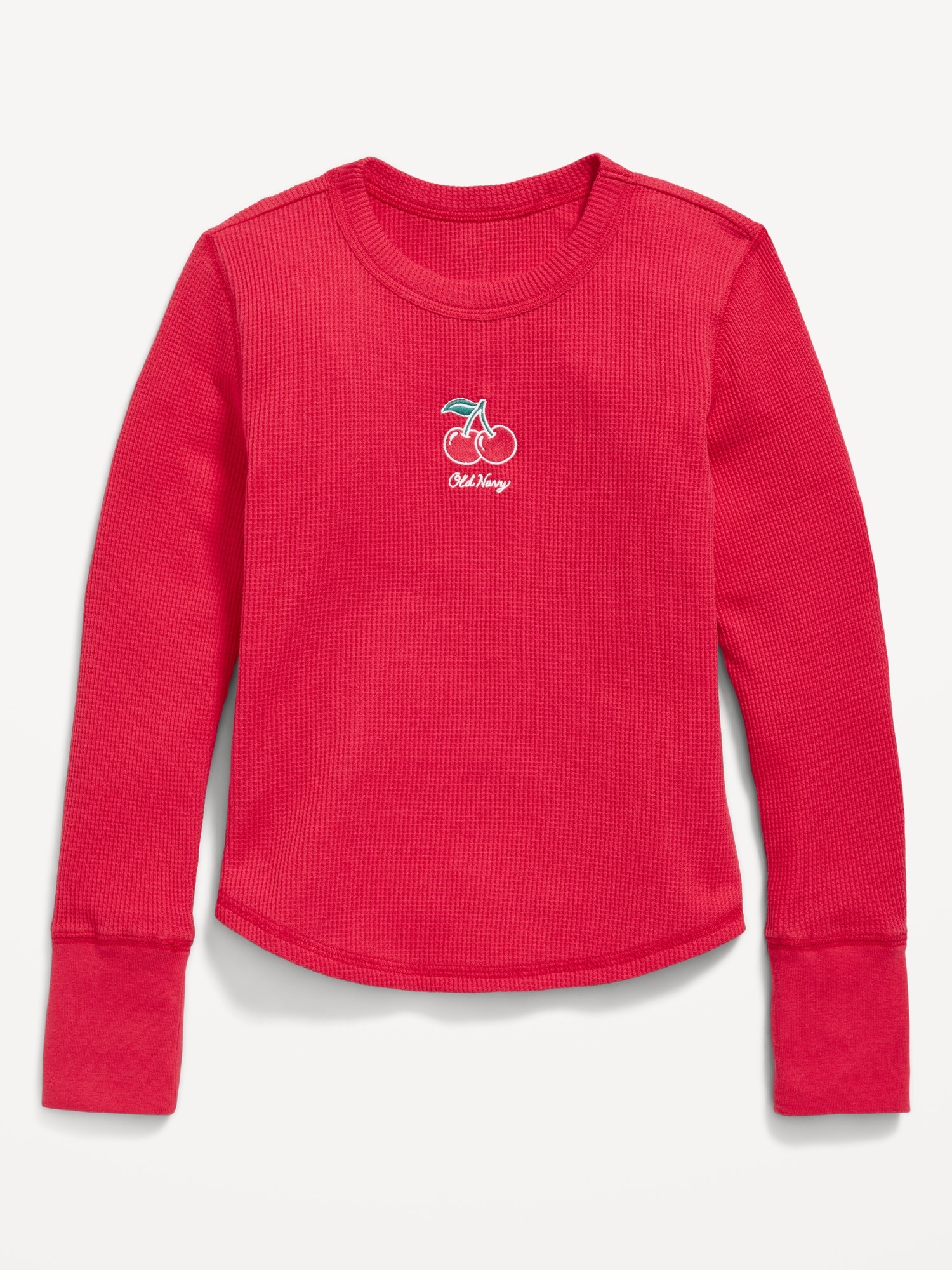 Long-Sleeve Logo Graphic Thermal-Knit T-Shirt for Girls