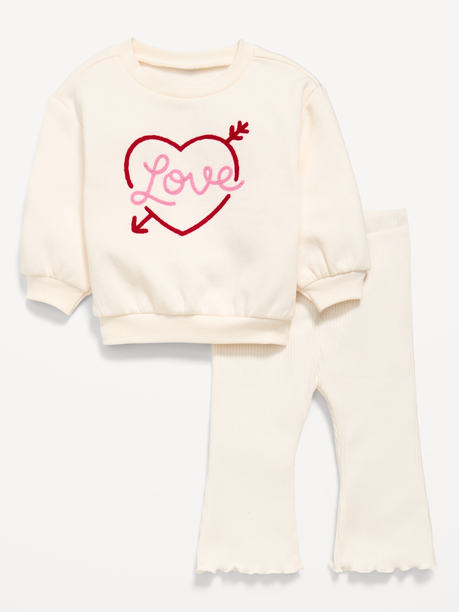 Long-Sleeve Graphic Sweatshirt and Leggings Set for Baby