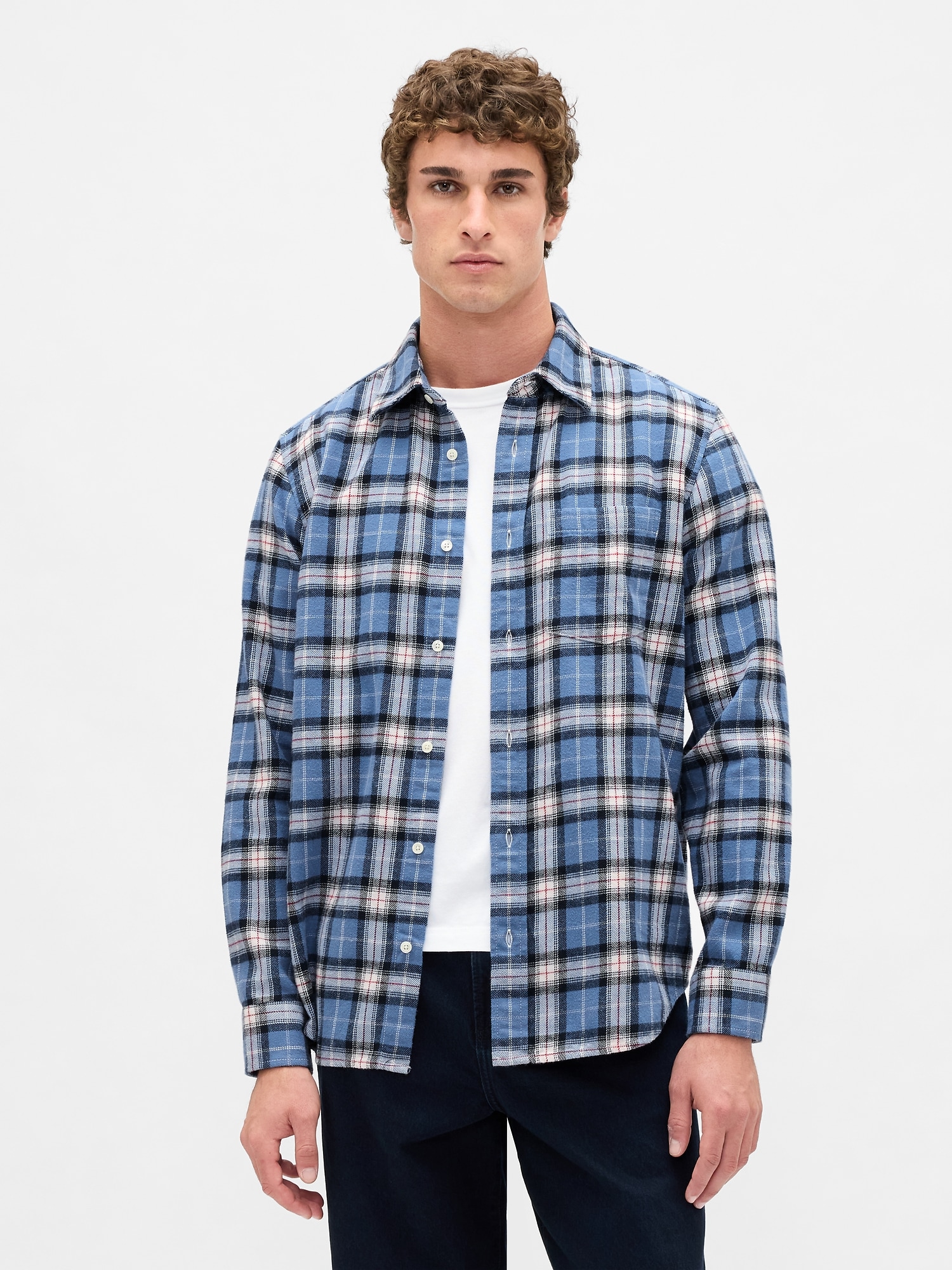 Organic Cotton Relaxed Flannel Shirt