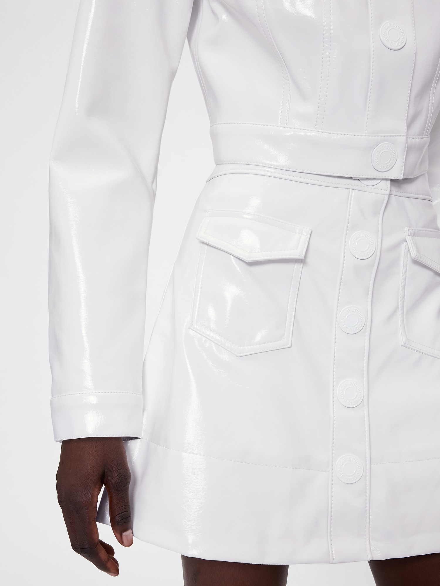 GapStudio ヴィーガン パテントレザー ミニスカート-3