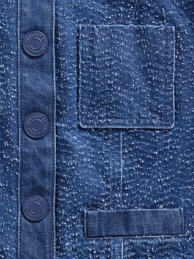 GapStudio デニムツイード クロップドジャケット-3