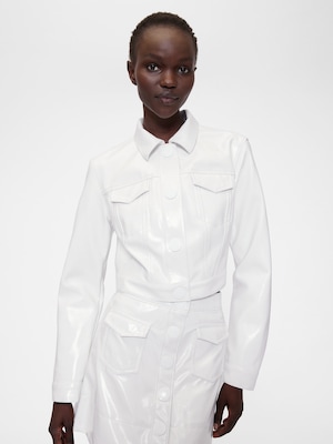 GapStudio ヴィーガン パテントレザー クロップジャケット