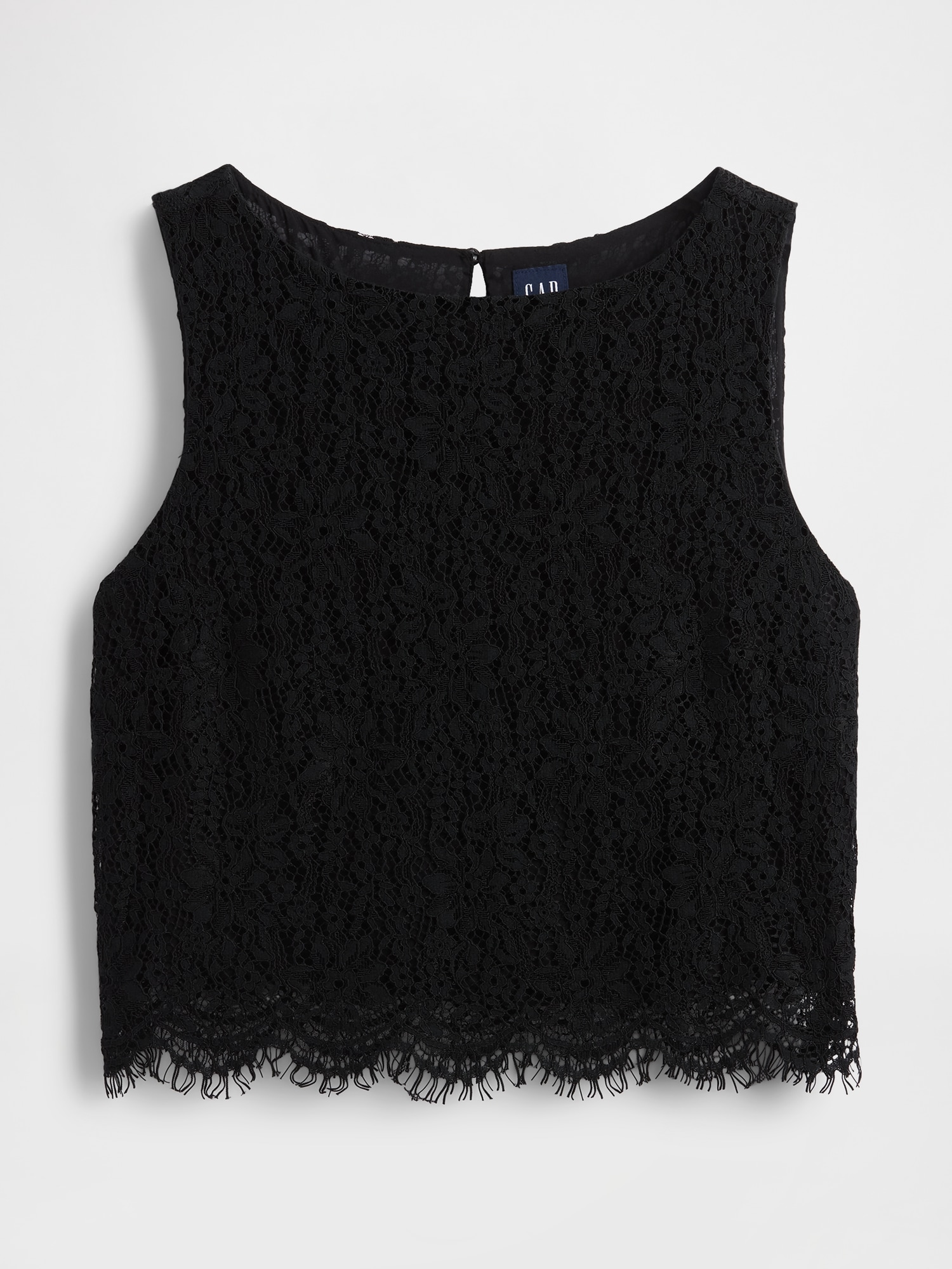 Lace Boatneck Crop Shell Top