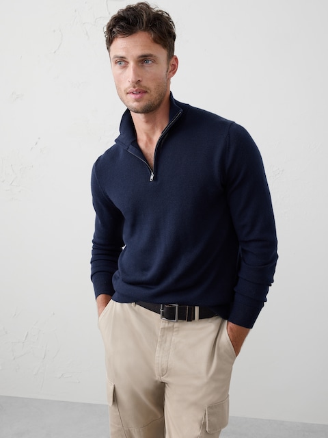 Merino Wool Quarter-Zip Sweater