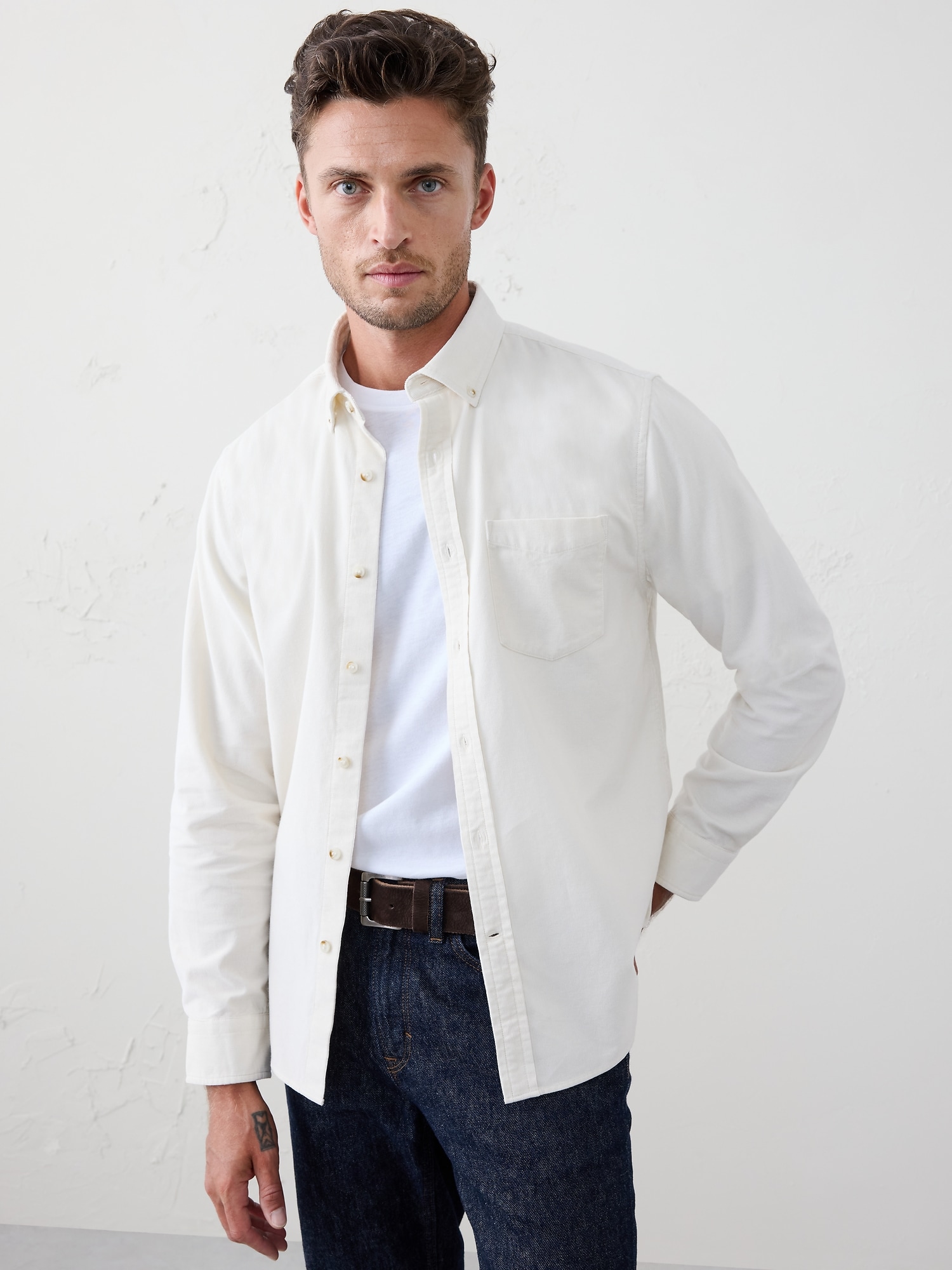 Slim-Fit Fine Wale Corduroy Shirt
