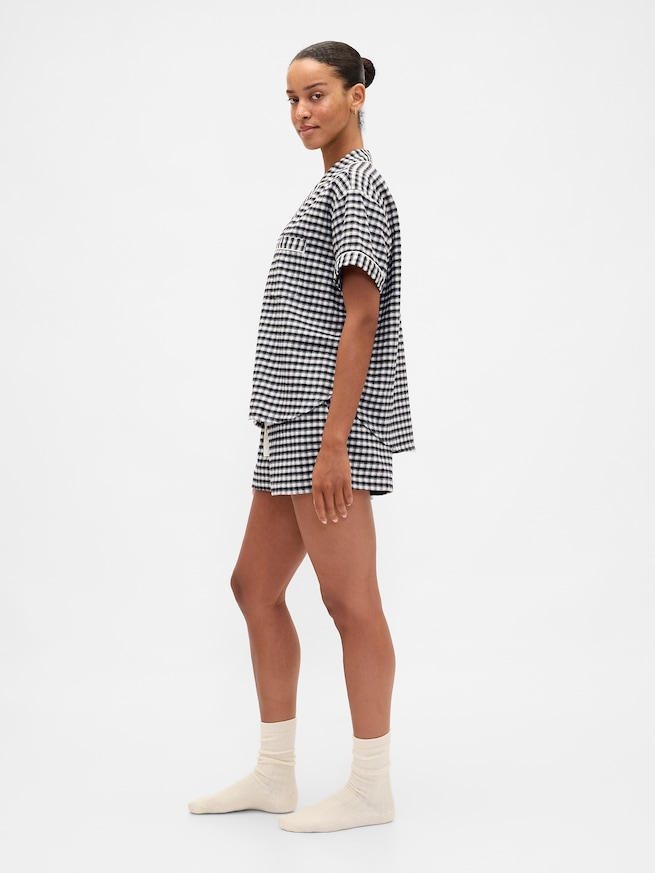 ソフト フランネル パジャマ ショートパンツセット-2