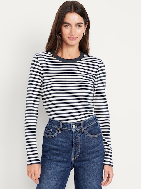 Snug Long-Sleeve Crew-Neck T-Shirt