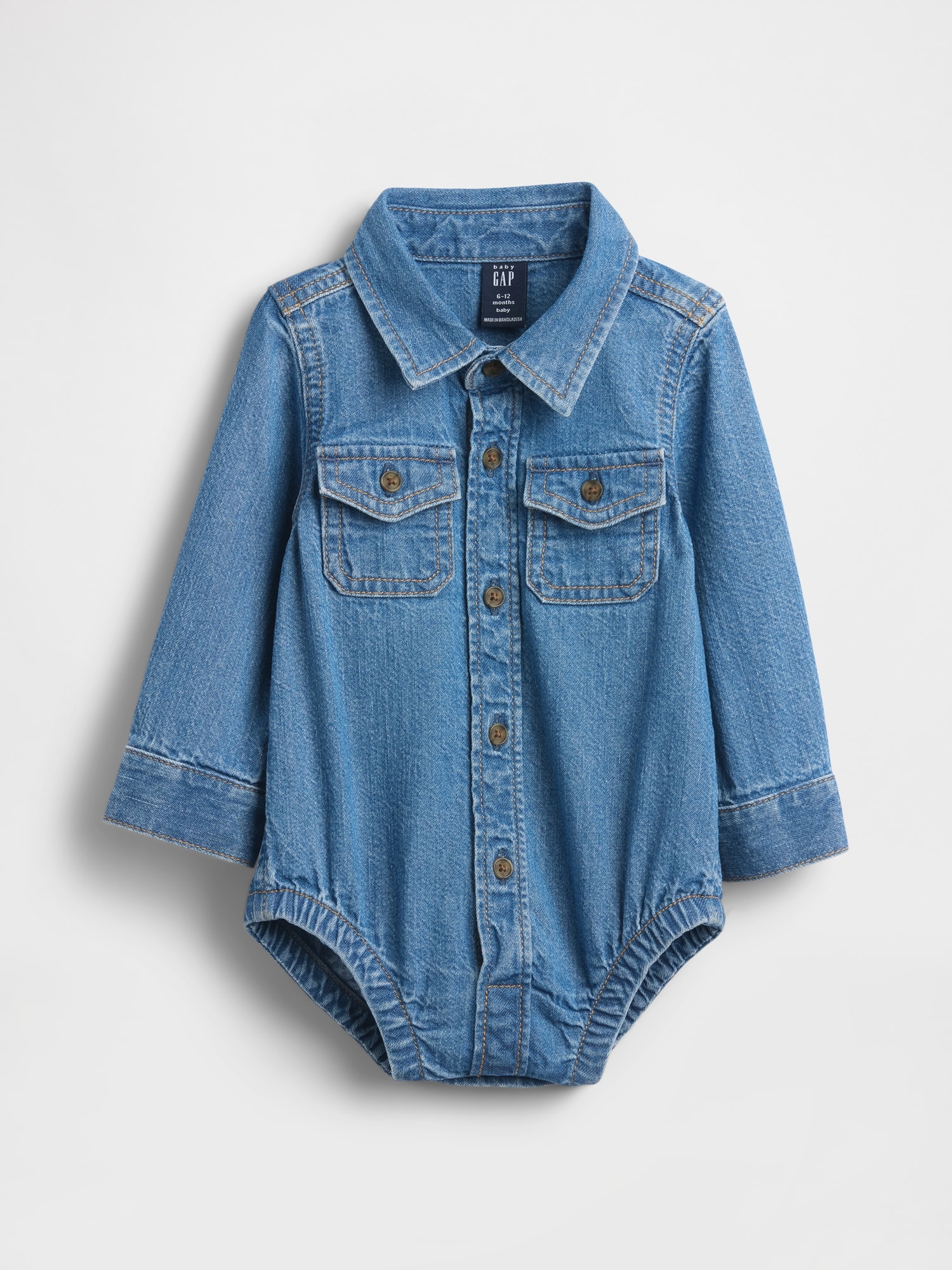 Gap デニム ボタンダウン ボディスーツ (ベビー) Gap デニム ボタンダウン ボディスーツ (ベビー)