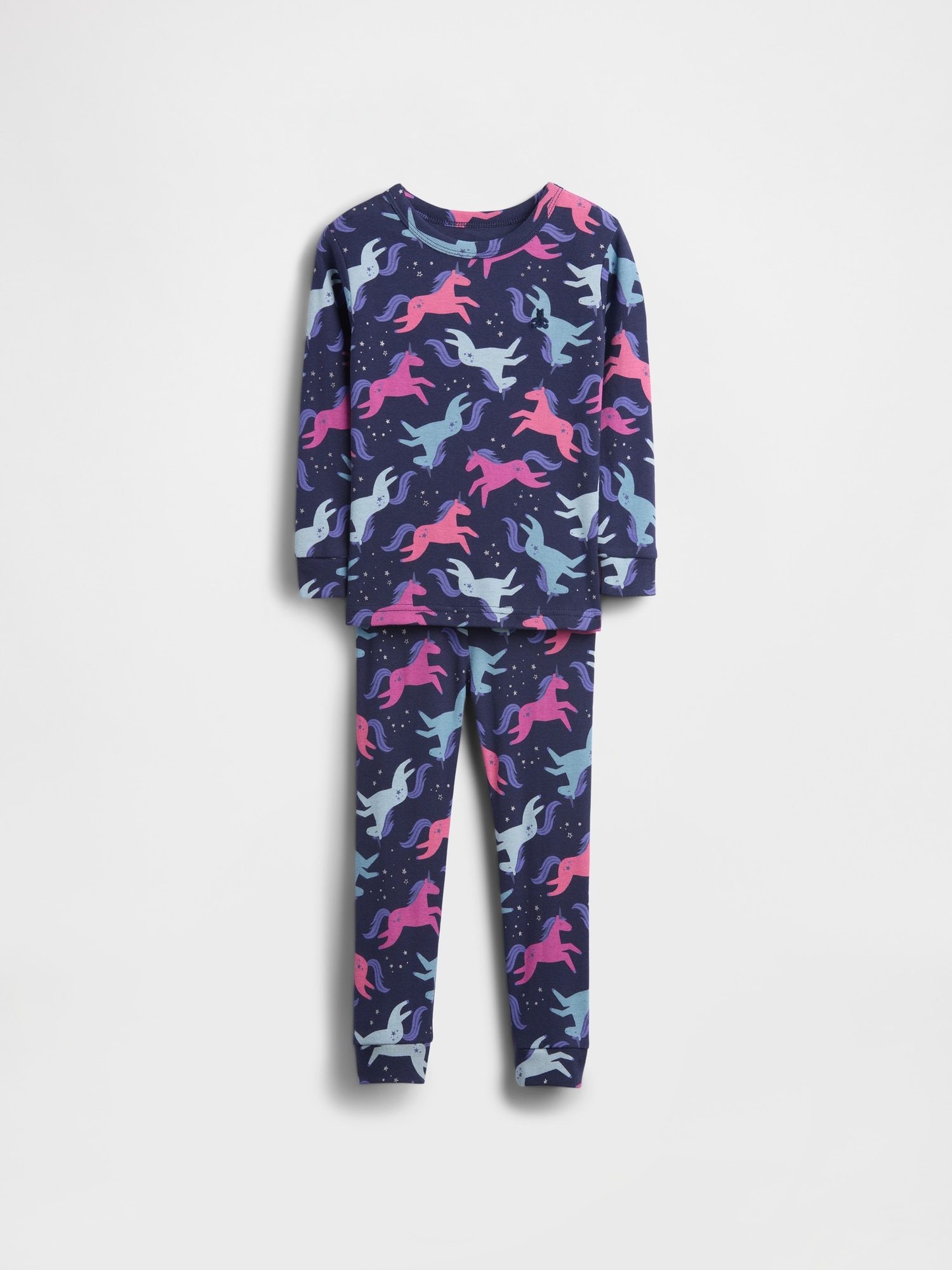 PYJAMA EN COTON BIOLOGIQUE BROSSÉ À MOTIF DE LICORNES POUR BÉBÉ ET TOUT-PETIT