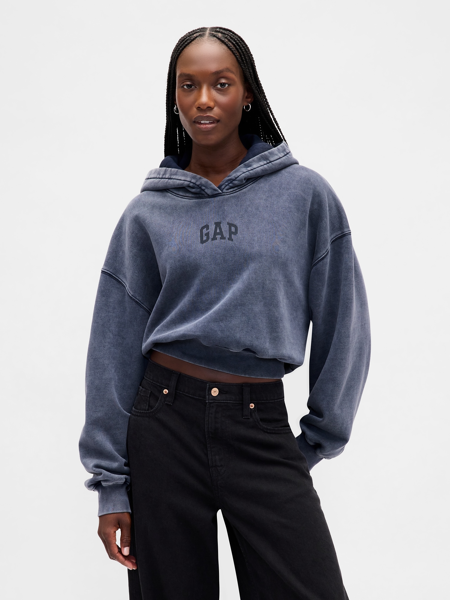 Gap ヴィンテージソフト GAPアーチロゴ クロップドパーカー Gap ヴィンテージソフト GAPアーチロゴ クロップドパーカー