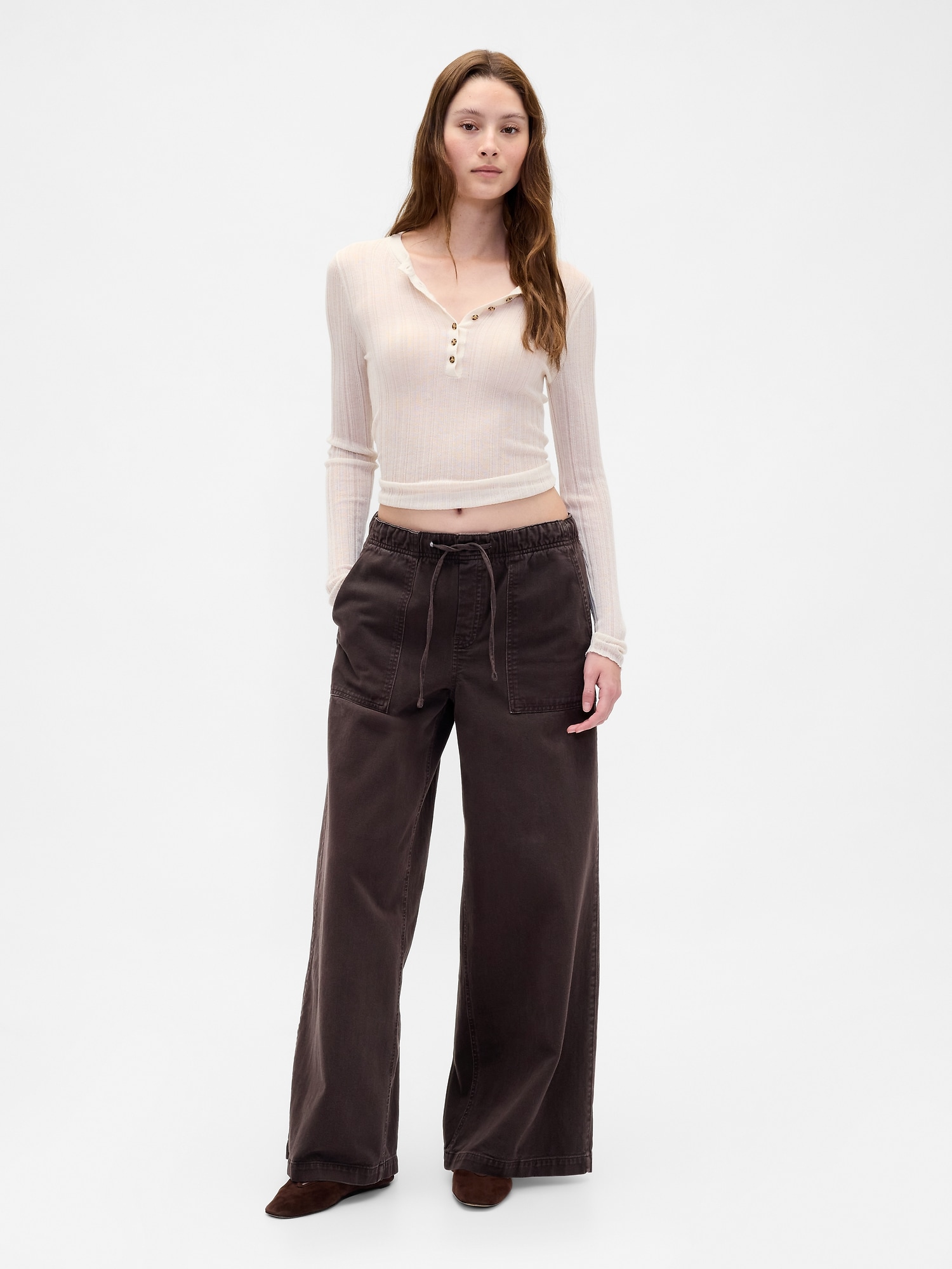 Mid Rise Easy Baggy Pants