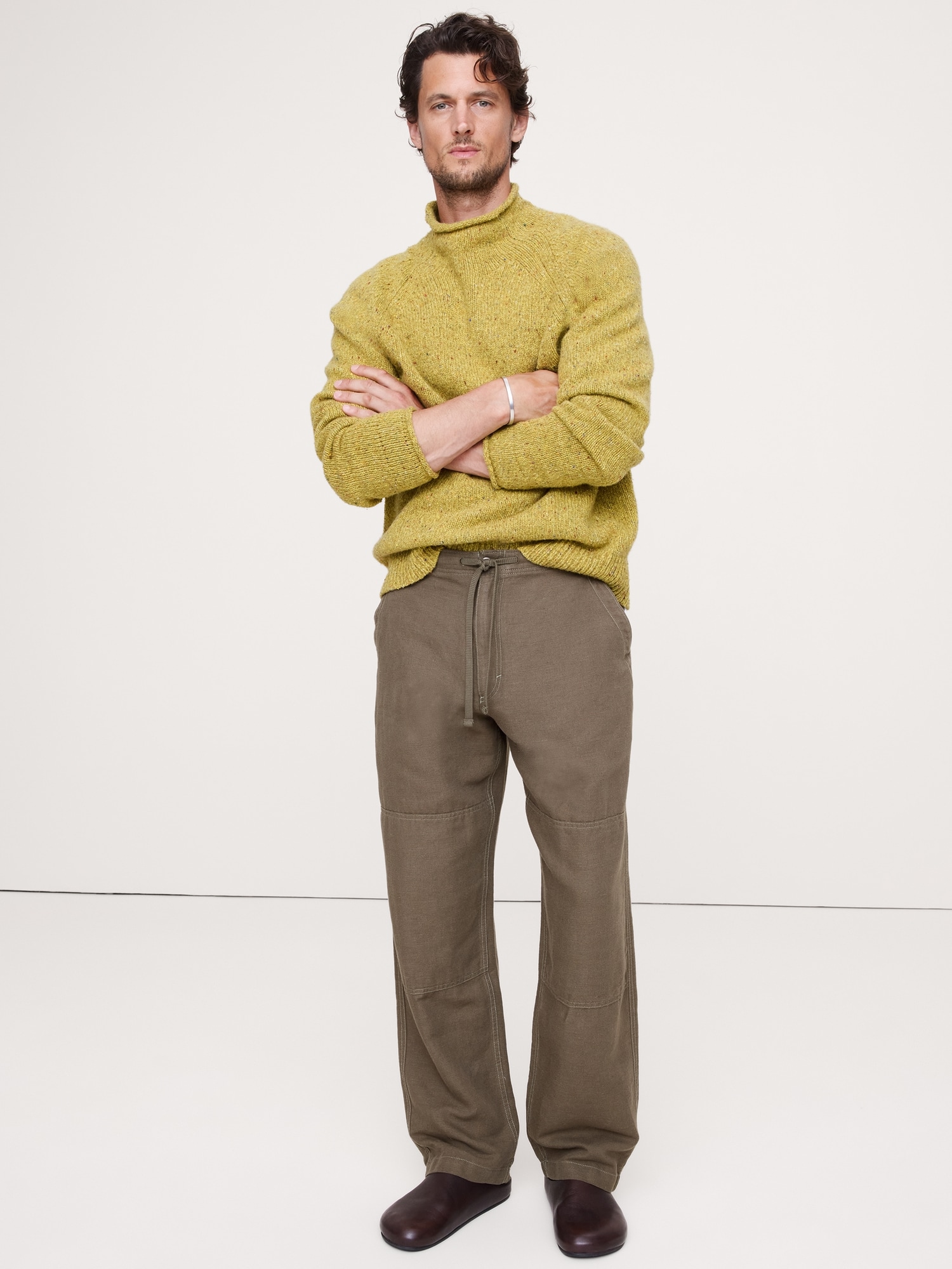 Linen-Cotton Pull-On Pant
