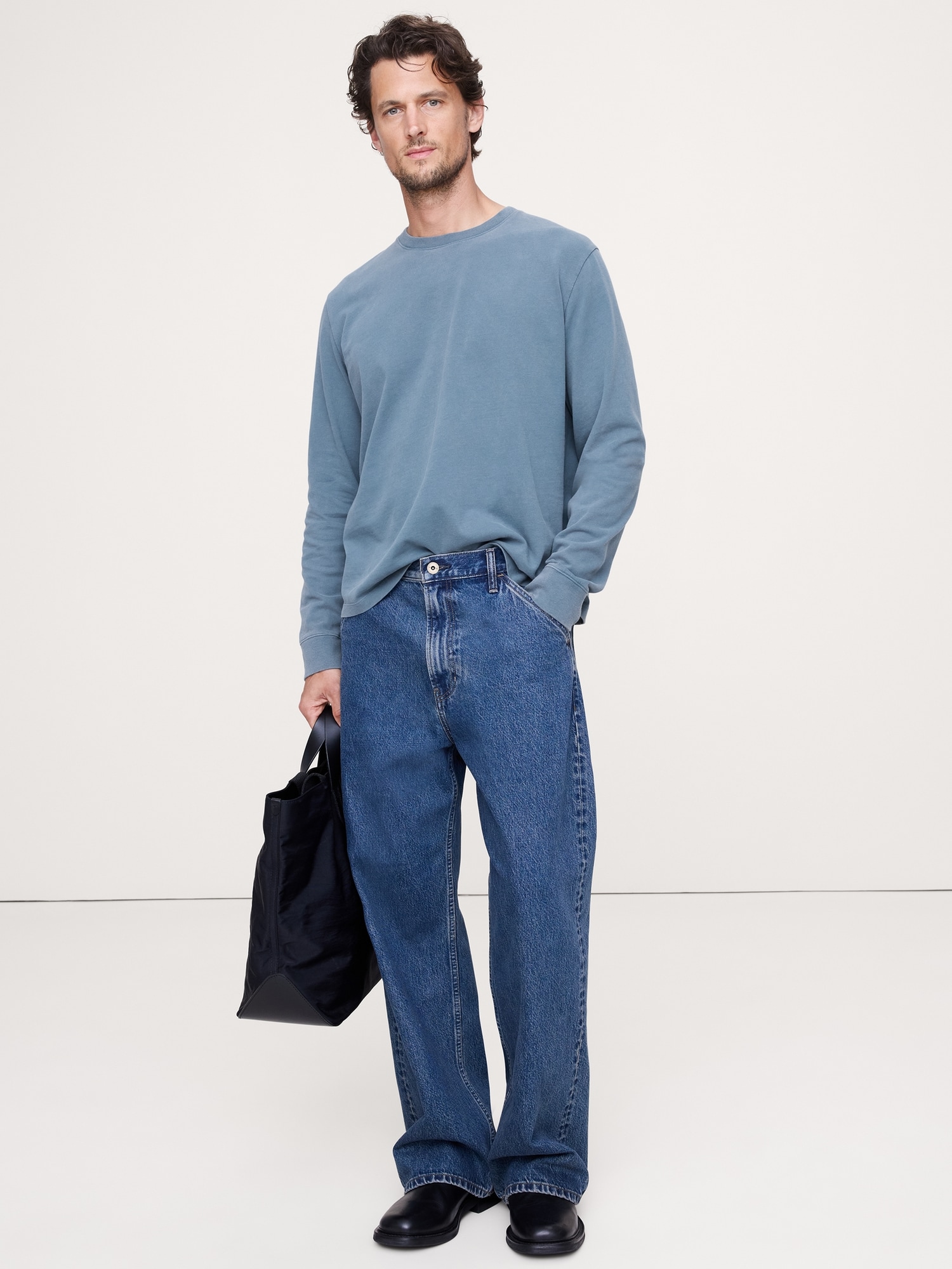 Sueded Cotton Long-Sleeve T-Shirt