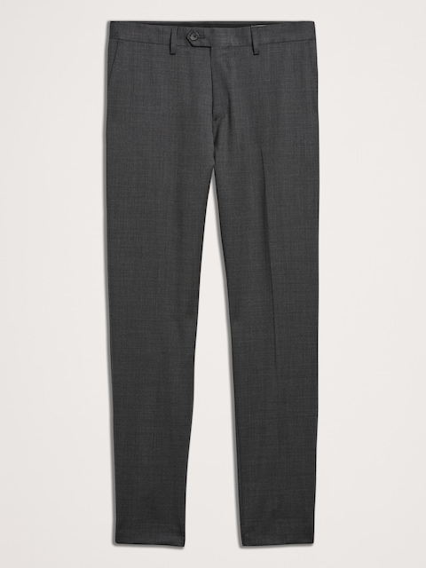 PANTALON DE COMPLET EN LAINE ITALIENNE À EFFET TÊTE DE CLOU