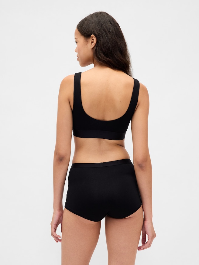 オーガニックコットン ストレッチ ハイライズ ボーイレングスショーツ-1