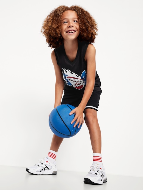 Mesh Graphic Basketball Tank Top for Boys