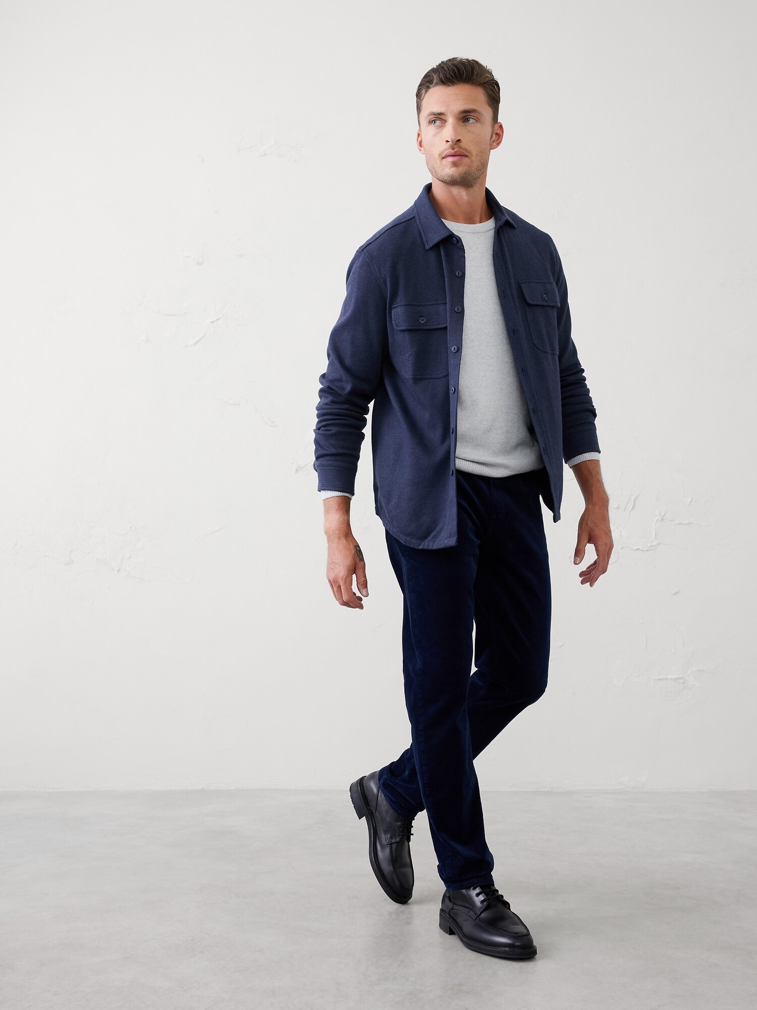 Standard-Fit Knit Chamois Shirt