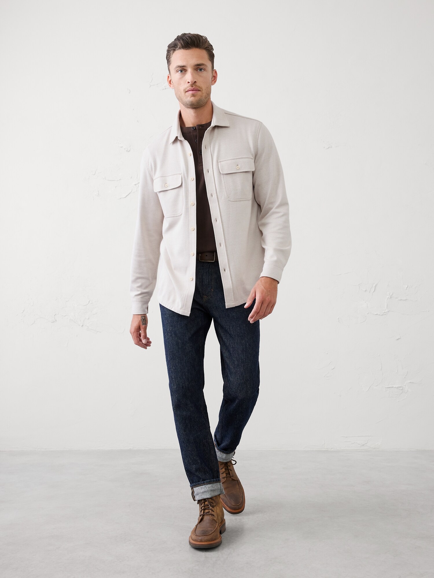 Standard-Fit Knit Chamois Shirt