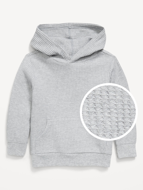 Long-Sleeve Striped Waffle-Knit Hoodie for Toddler Boys