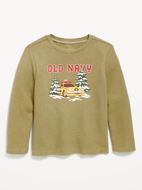 Long-Sleeve Logo Graphic Thermal-Knit T-Shirt for Toddler Boys