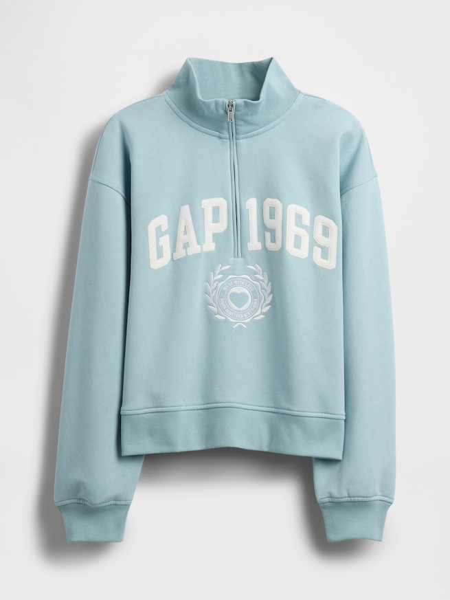 ヴィンテージソフト GAP1969ロゴ ハーフジップ プルオーバー-4