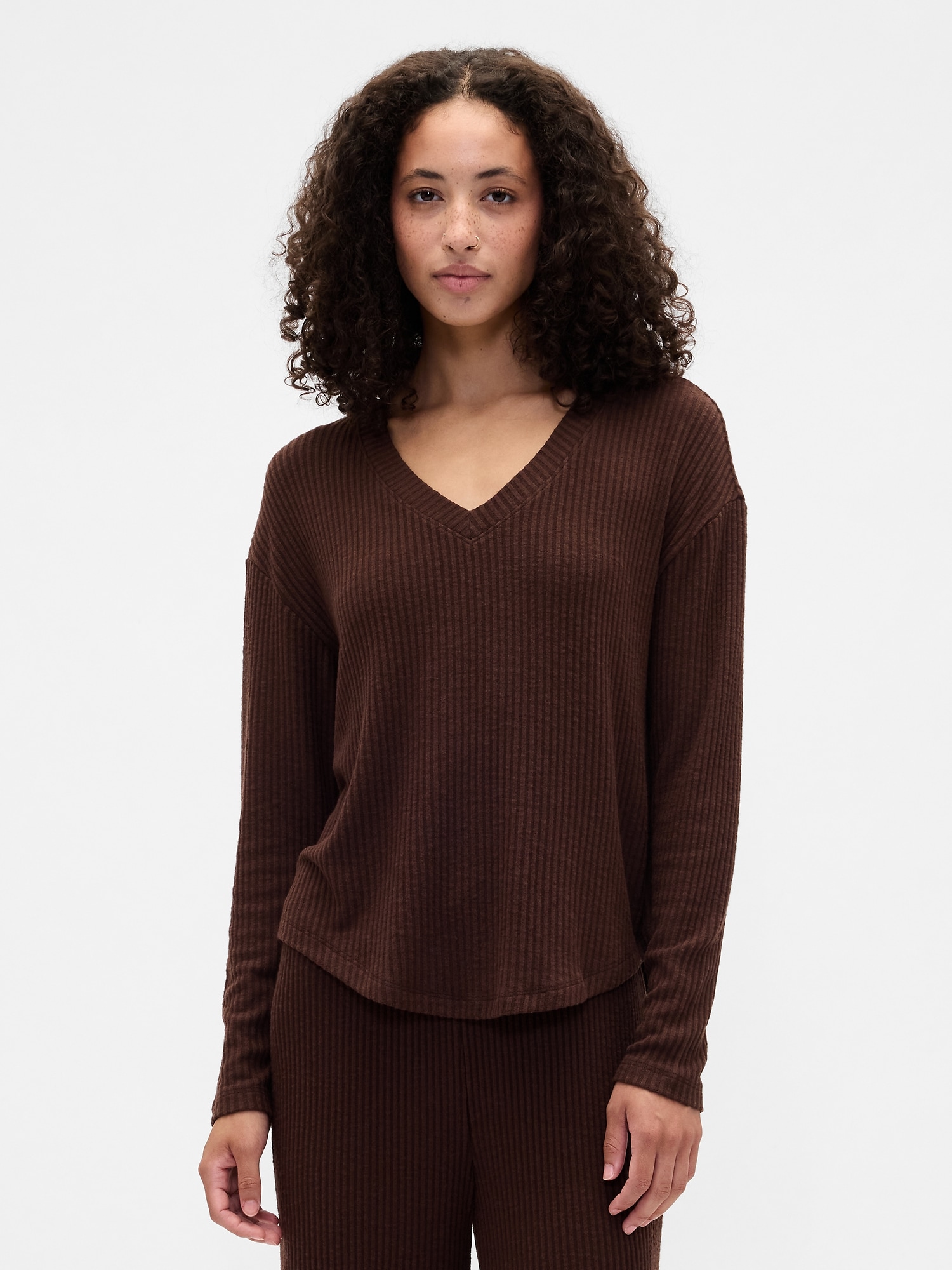 Relaxed Ribbed PJ Top