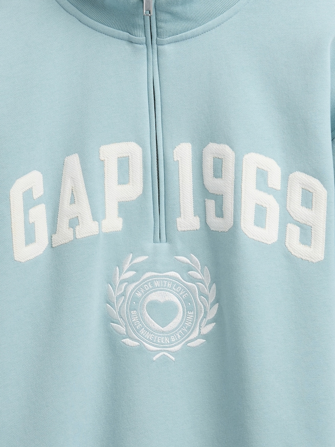 ヴィンテージソフト GAP1969ロゴ ハーフジップ プルオーバー-3