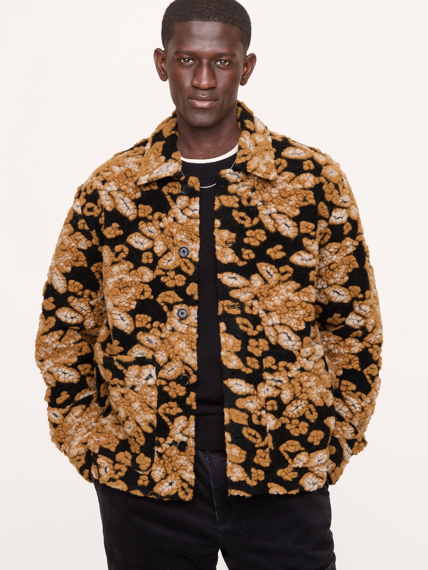 VESTE DE TRAVAIL EN JACQUARD FLEURI