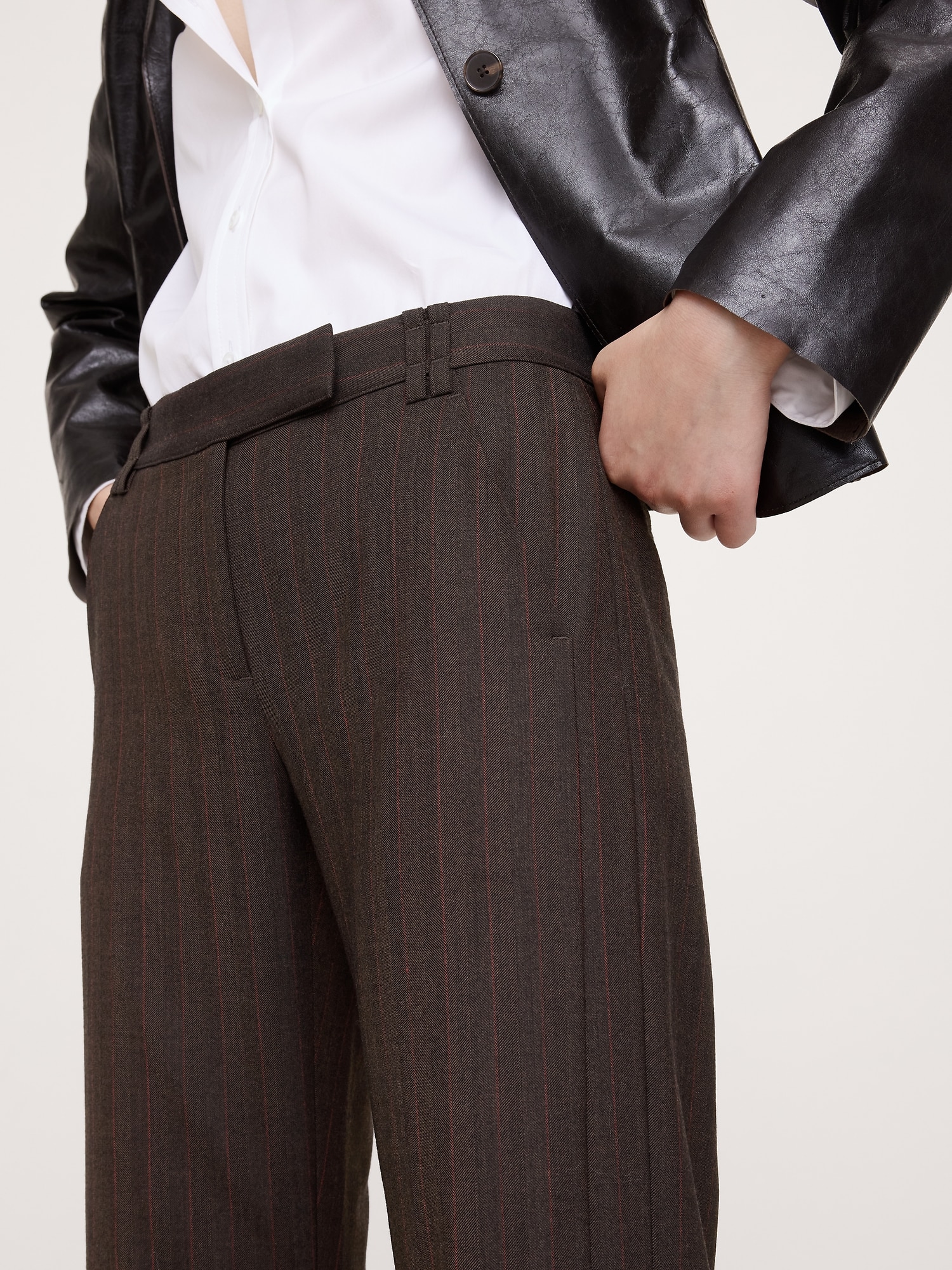 Mid-Rise Straight Flannel Pant