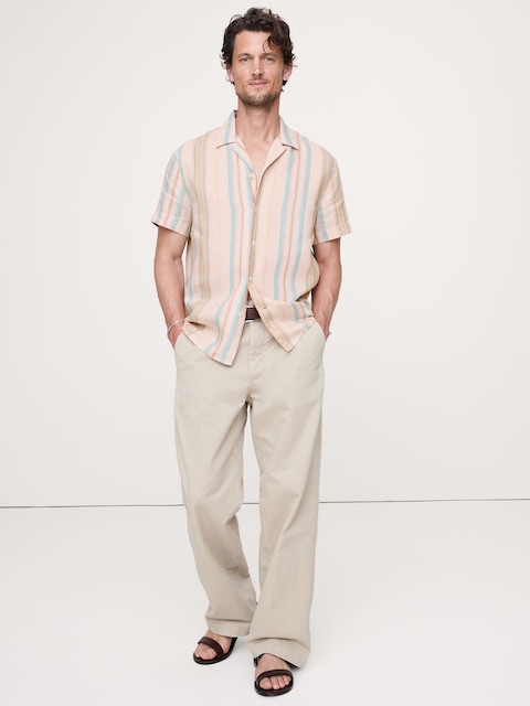 CHEMISE DE VACANCES COUPE STANDARD EN LIN ET COTON