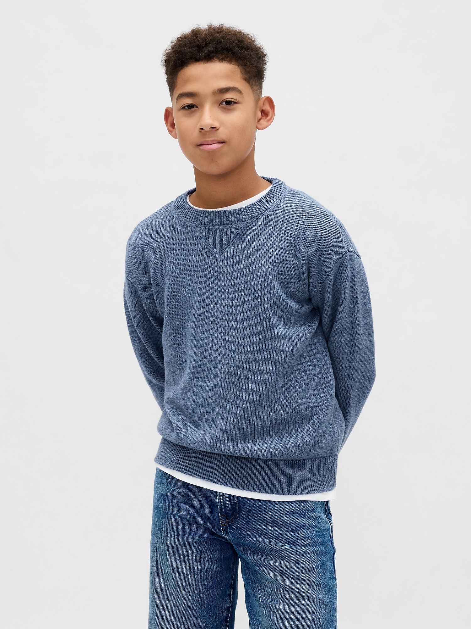 Kids Relaxed Crewneck Sweater