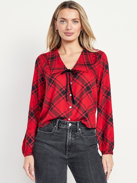 Crepe Button-Down Top