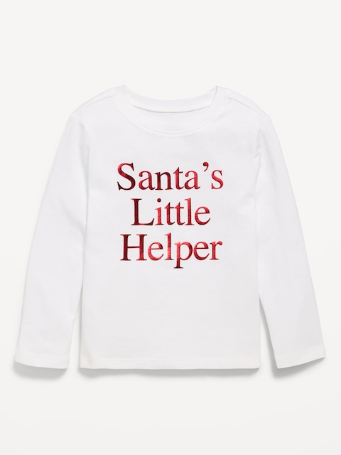 Long-Sleeve Holiday Graphic T-Shirt for Toddler Girls