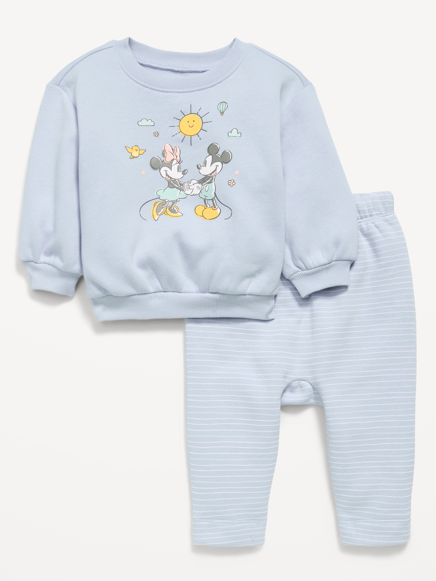 ENSEMBLE DE CHANDAIL RAS DU COU ET PANTALON EN COTON OUATÉ DISNEY© POUR BÉBÉ