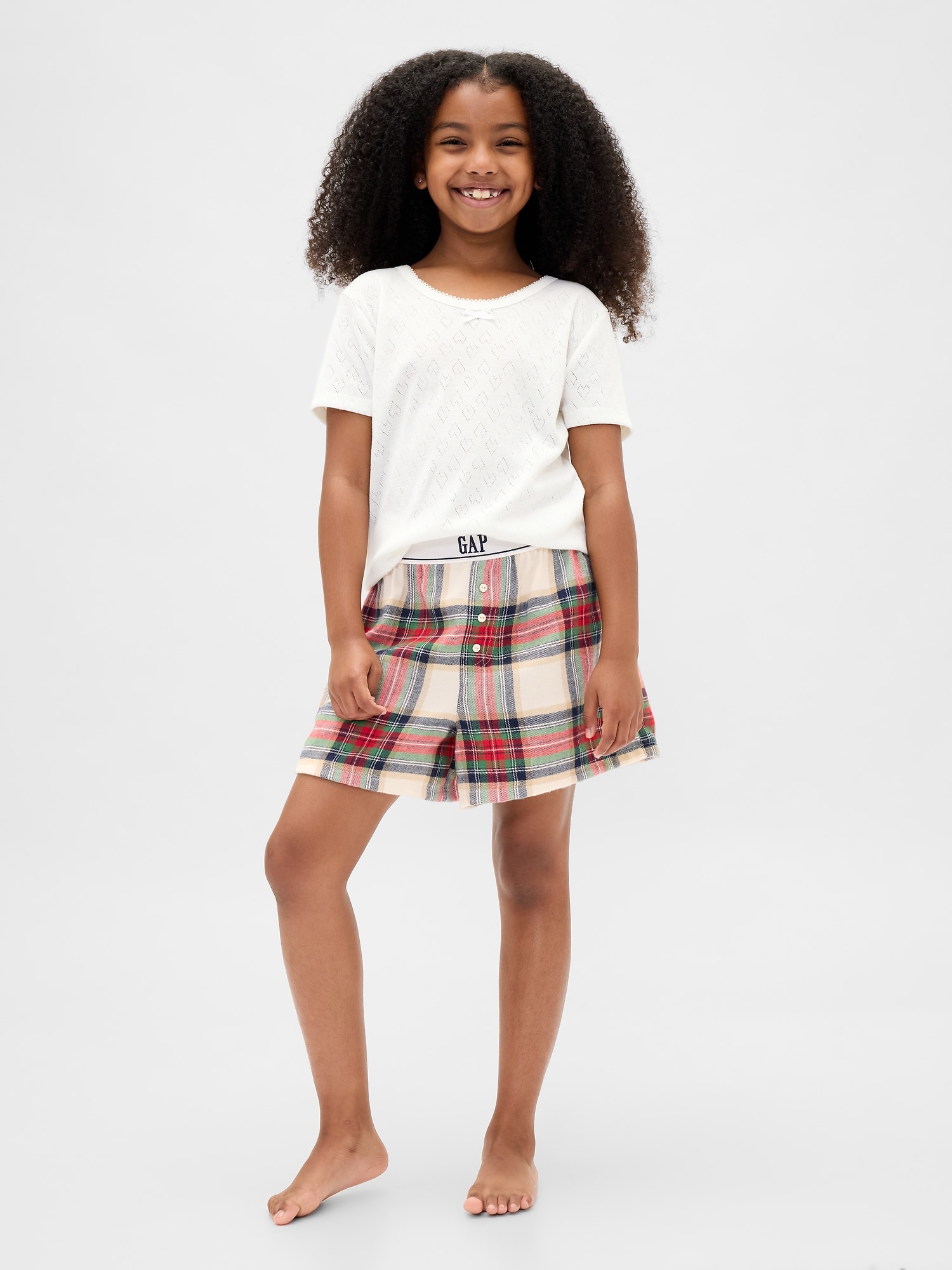 Kids Recycled Flannel PJ Boxer Shorts