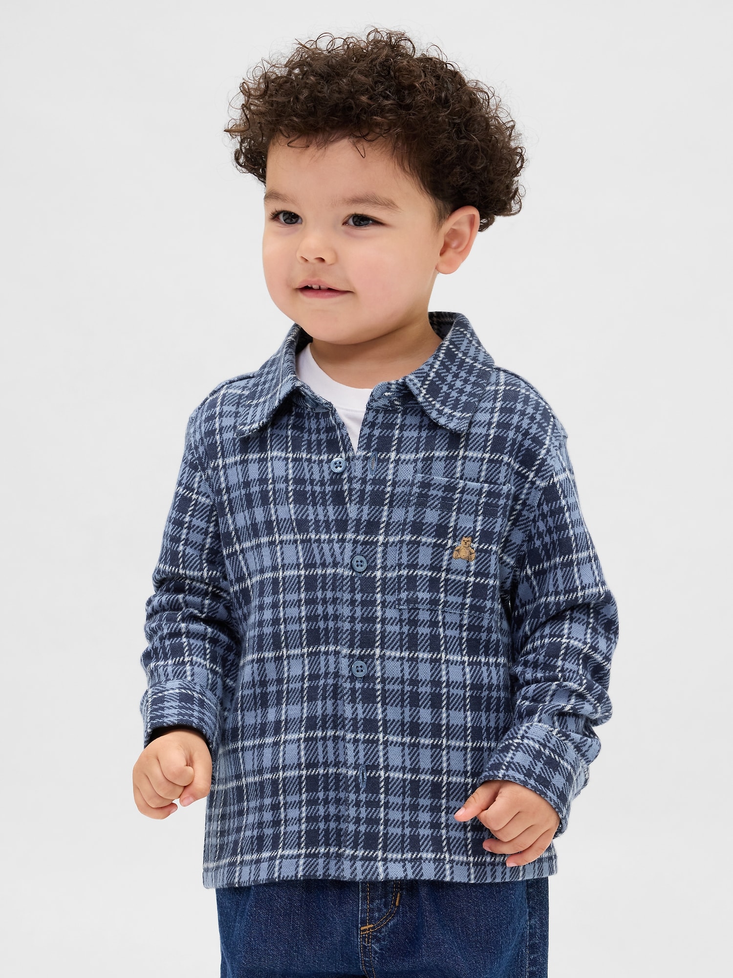 CHEMISE À CARREAUX EN JERSEY POUR BÉBÉ ET TOUT-PETIT