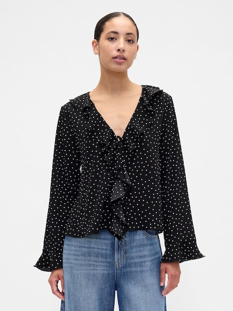 Ruffle V-Neck Top