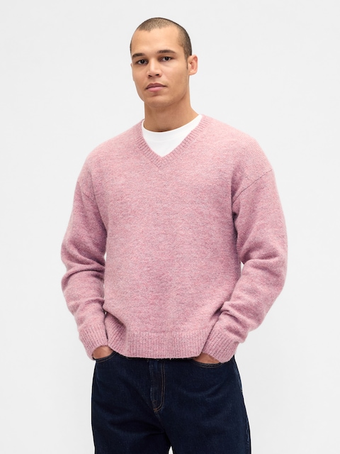 Relaxed V-Neck Crop Sweater