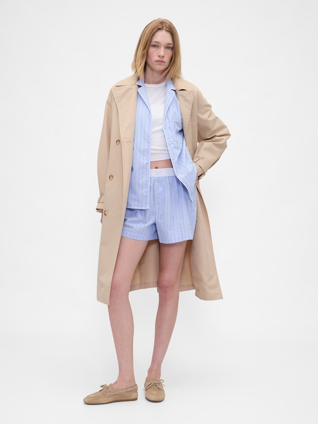 ポプリン GAPロゴ パジャマ ボクサーショートパンツ-4