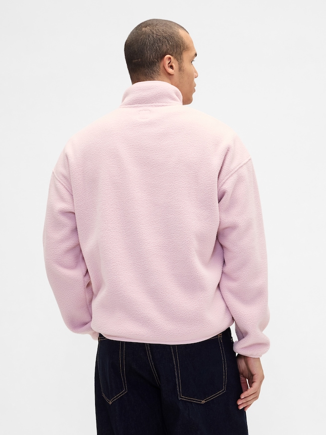 ボア オーバーサイズ ハーフジップ GAPロゴプルオーバー-2